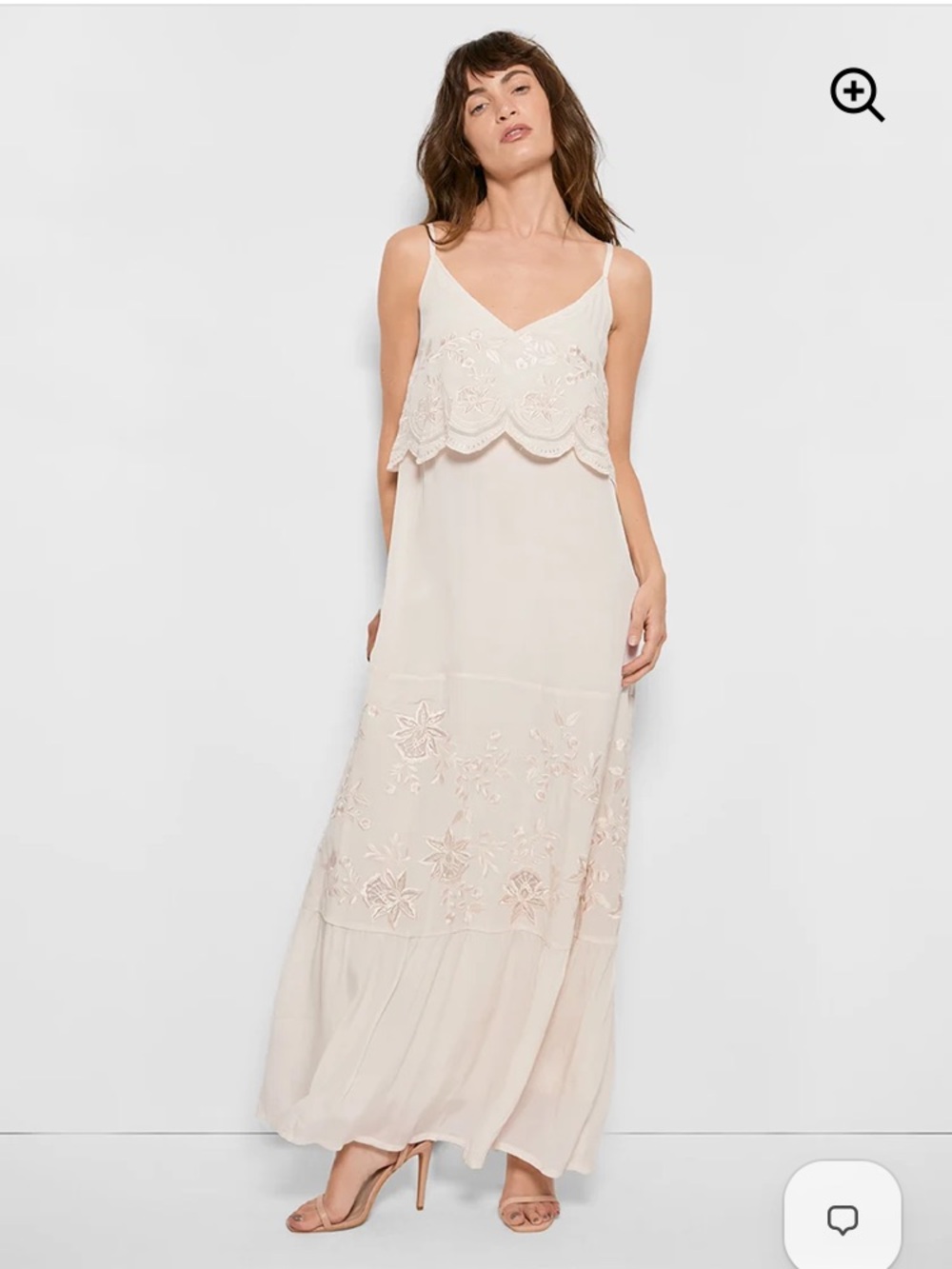 As by DF Cream Embroidered Maxi Dress - NWOT, size M